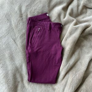 SOLD Banana Republic Burgundy Skinny Ankle Zippered Denim/Pants - Size 4P